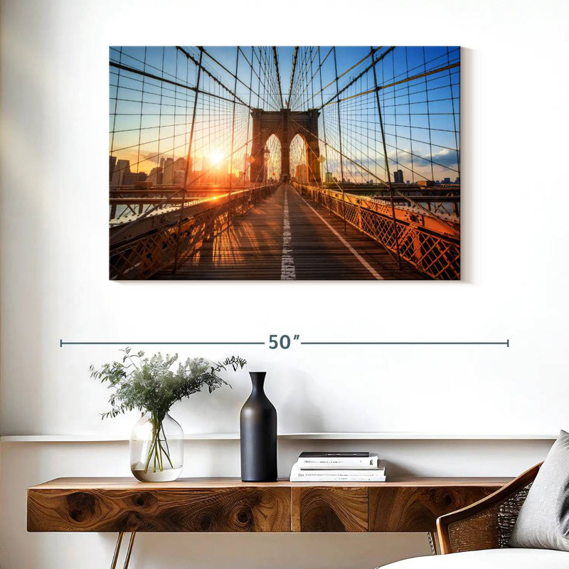 Ravi Sunlit Brooklyn Bridge, 26" H x 39" W