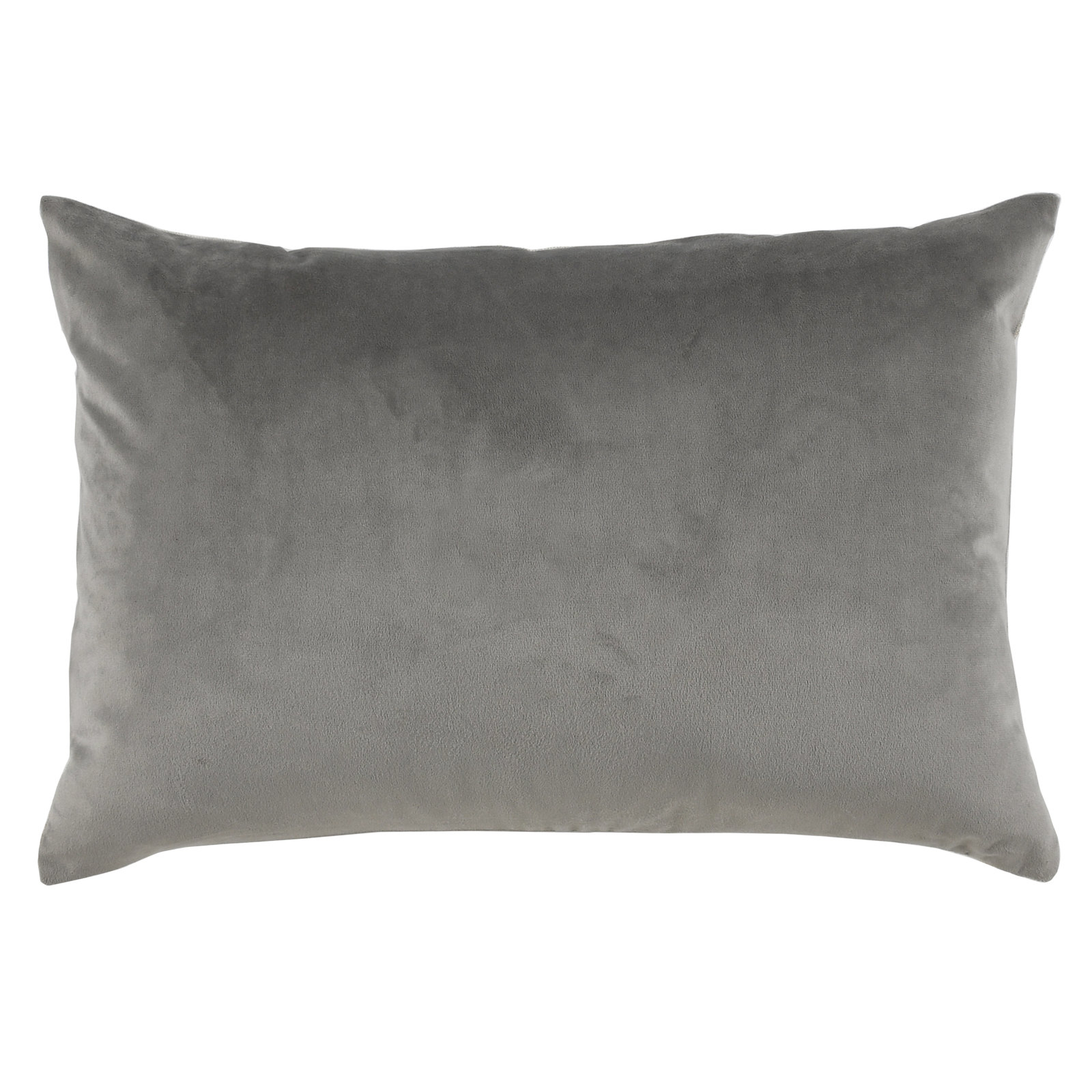 Velvet Lumbar Throw Pillow, Gray