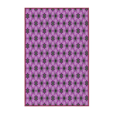 Tapis magenta/noir à motifs
