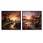 Cottage Sunset Sanctuary I - ensemble de 2 impressions sur toile Cottage-1095881779-1095881777