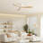  Sofucor Rachel 52'' 3-Solid Wood Blade Flush Mount Classic Ceiling Fan no Lights, White/Beige-608332664