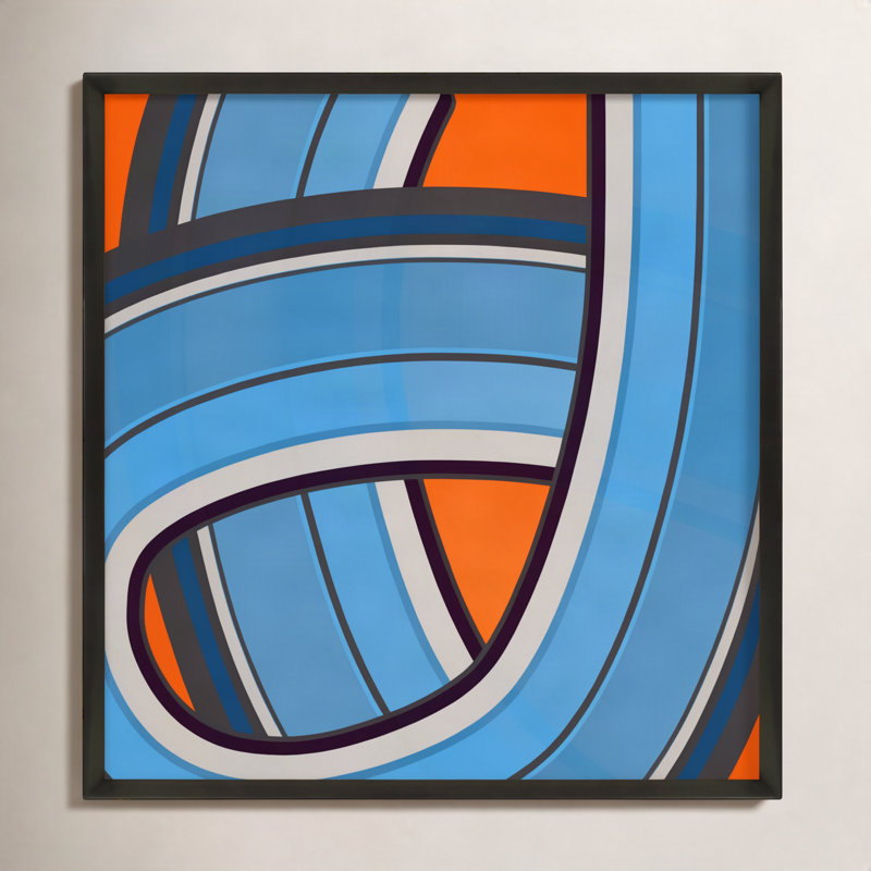 «Twist Series I Tw torsed River» par Jacques Pilon - cadre photo, impression sur papier, H 36 po x l 36 po x P 1,25 po, Noir