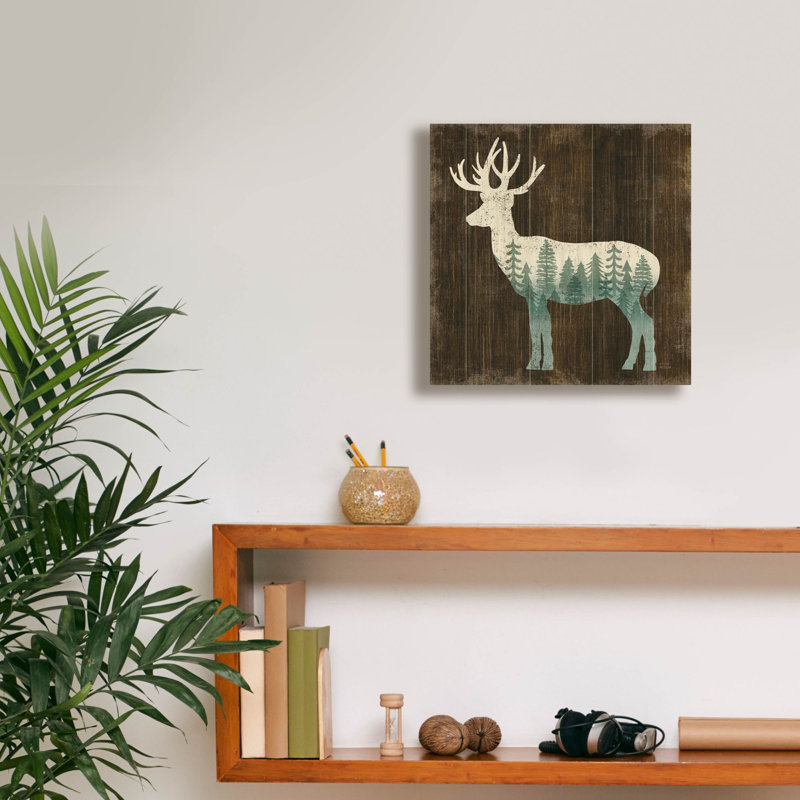 «Simple Living Deer Silhouette» par Michael Mullan, art mural sur toile