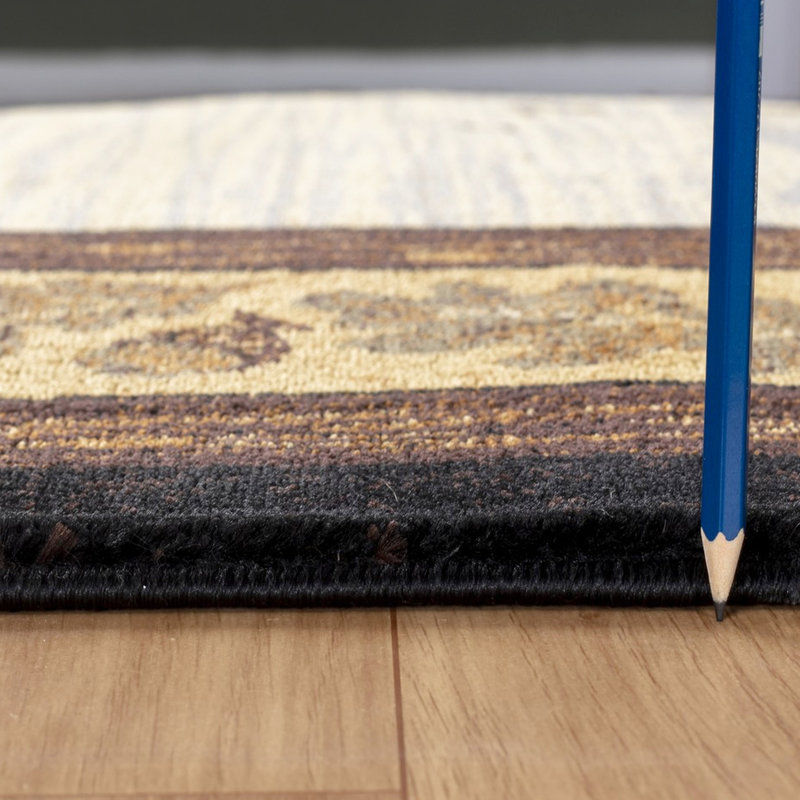 Tapis noir à motif de bois naturel, Tapis de couloir 2 pi 7 po x 7 pi 3 po