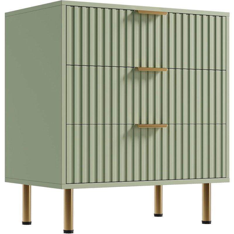Chest of 3 Drawers, Matt gray green