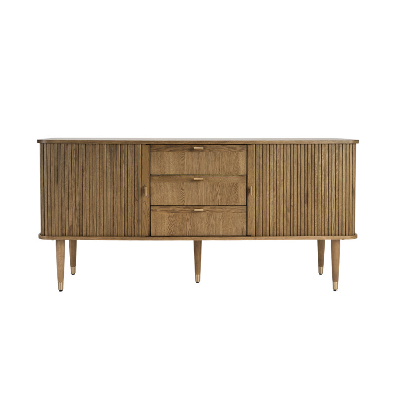 Mandea 63” Oak Fluted Sideboard, 29.92'' H X 63'' W X 17.8'' D, Oak