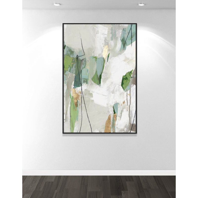 Enchanted Emerald Collection Enchanted Emerald I by Tom Reeves, Black Floater Canvas Floater Framed