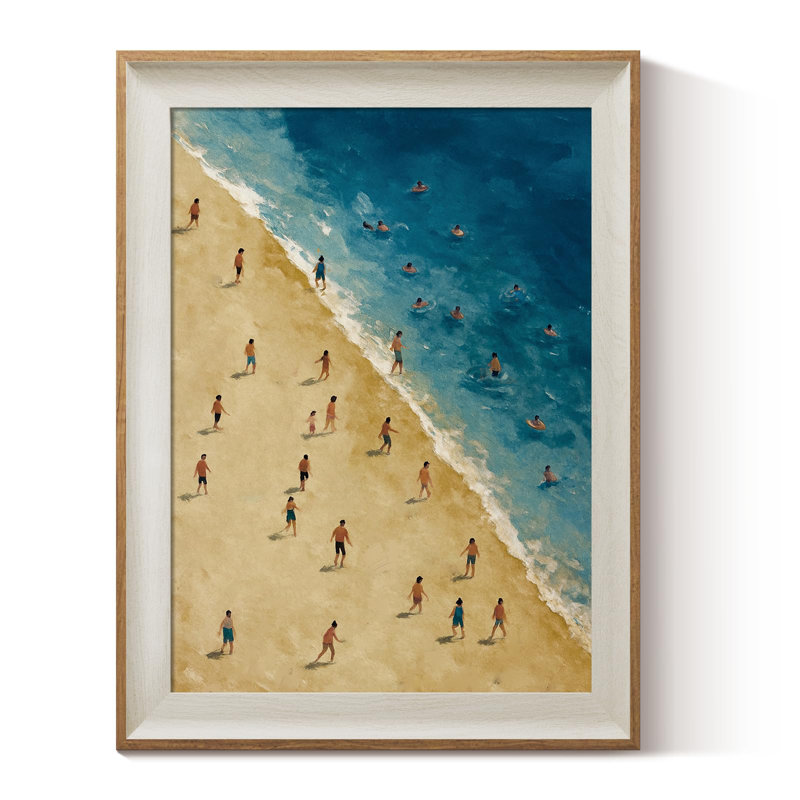 Coastal Beach Scene Framed Wall Art