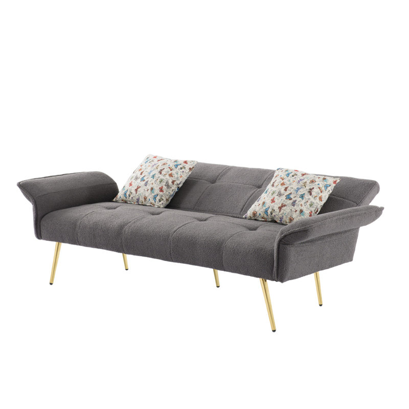 Canapé-lit futon convertible avec pieds en métal