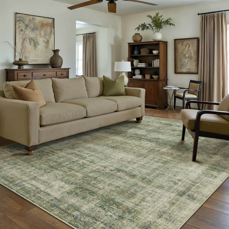 Tapis lavable rétro avec envers antidérapant Elias, Rectangle 6 pi x 9 pi