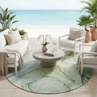 Tapis extérieur rond rond 8 po