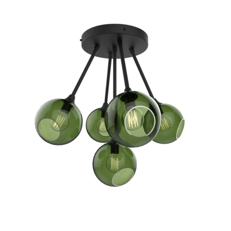 Ballroom Molecule 5 - Light Chandelier, Black, Army Green