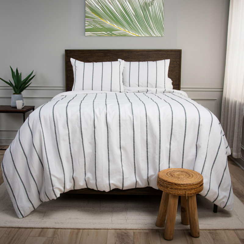 3 pc. Recyled Cotton/Polyester Comforter Set, King Comforter + 2 Standard Shams