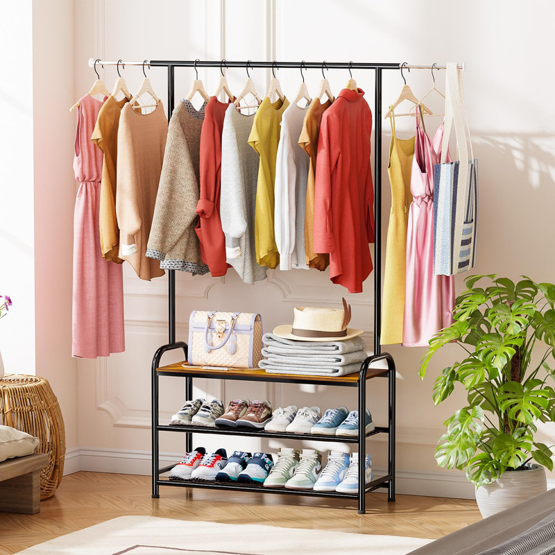 Portemanteau extensible avec portemanteaux et porte-chaussures