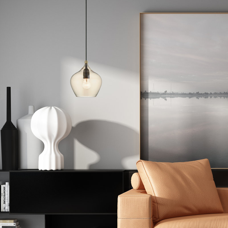 Luminaire suspendu géométrique à 1 lumière Neo, Bronze anglais