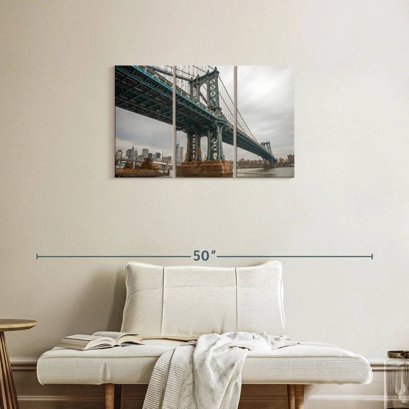 Lilie couvert Manhattan Bridge NY, H 20 po x l 33 po