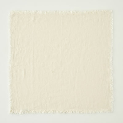 Serviette en coton olive à franges