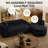 Compression Modern Sectionals, 109 Inch Black Chenille Chaise for Home
