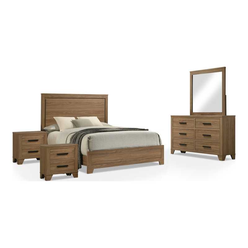 Antibes 5-Piece Bedroom Set, 5 Pieces: Bed, 2 Nightstands, Dresser, Mirror, Queen