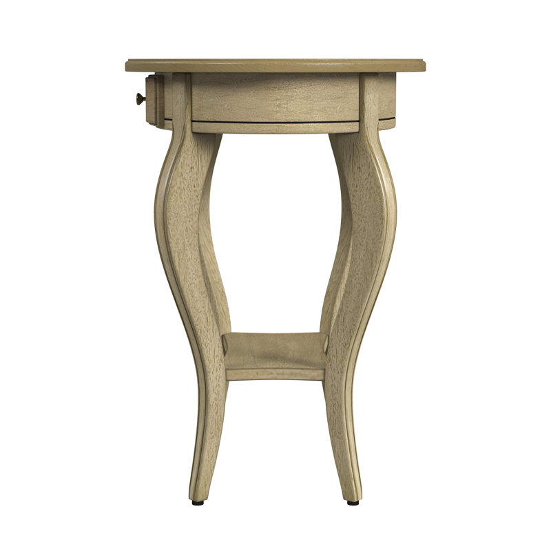 Jeanette Nouveau Oval Side Table, Antique Beige