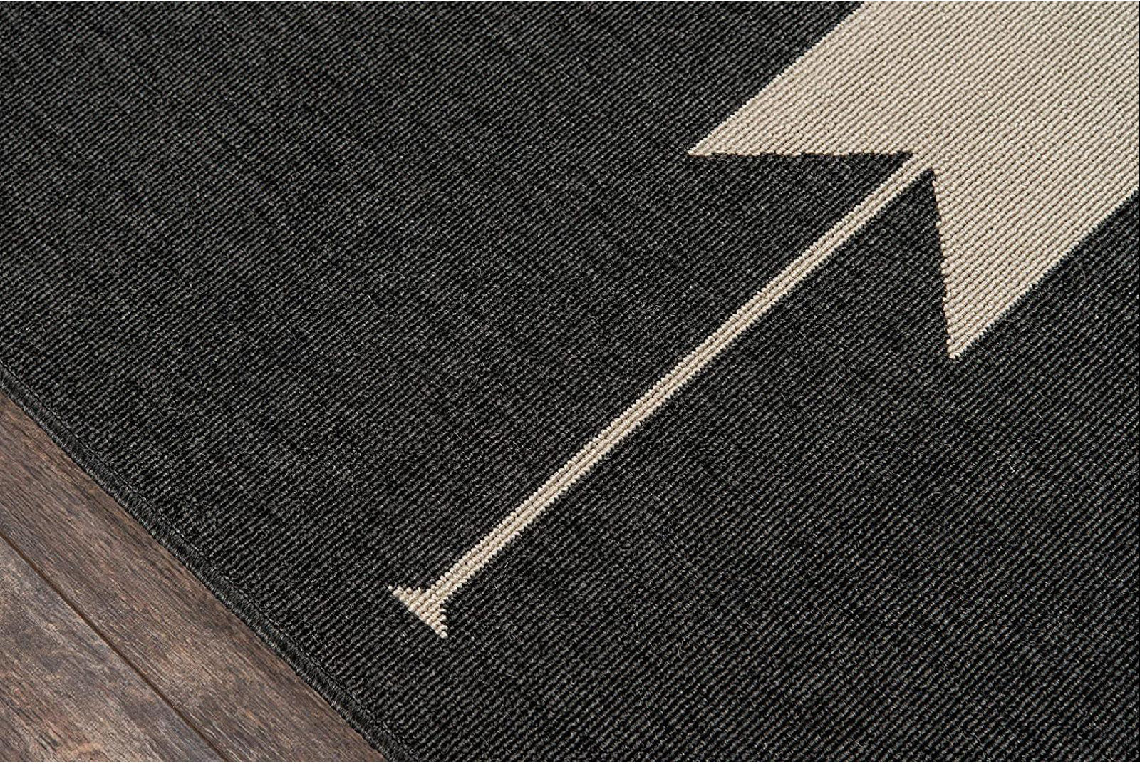 Genesis Charcoal Cream Southwestern Outdoor Rug, Rectangle 2'3" x 4'6"