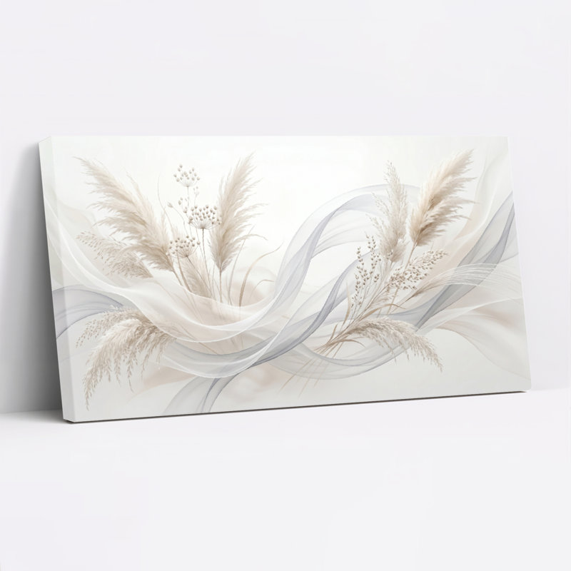 Feather Waves, reproduction d'art sur toile, ensemble de 1, L 48 po x H 24 po, Toile tendue
