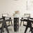 Simplistic Circular-shaped Stone Dining Table for 4 Black Dining Room Table With Mirror-1427200308