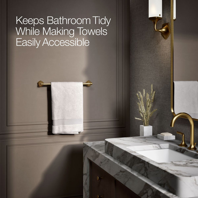 Occasion Towel Bar, Vibrant Brushed Moderne Brass, 2.31" H x 18" W x 3.5" D