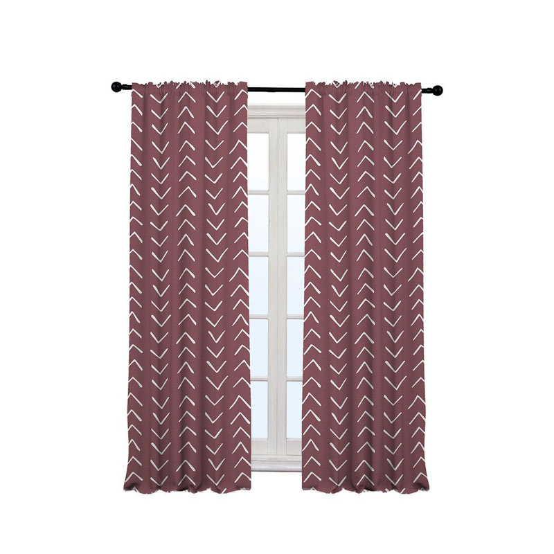 Bohemian Room Lined Single Panel Curtain, 140cm Width x 175cm Drop, Rose