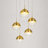 5 - Light Dimmable Globe Chandelier with Brush Gold Finsh
