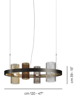 Armonia Suspension Ov1 Multicolor 1 Matt Black Nickel_Matt Copper 2 E12 Ul, Matte Black;Gold, Beige;Brown;Clear