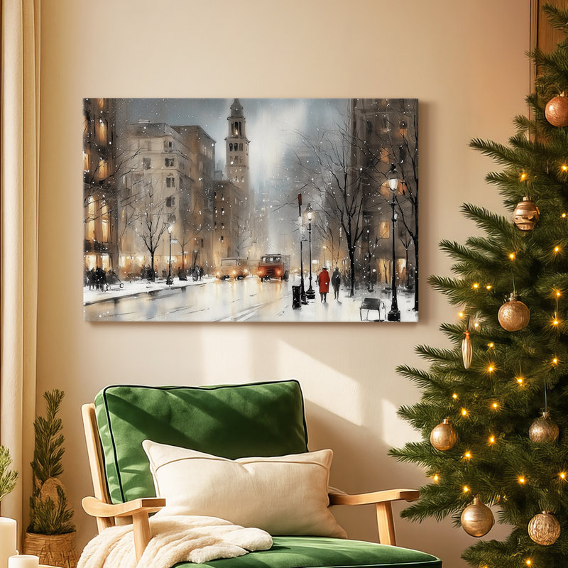 Honeyed Mistletoe at Dawn-Premium Gallery Wrapped Canvas, 12" H x 18" W