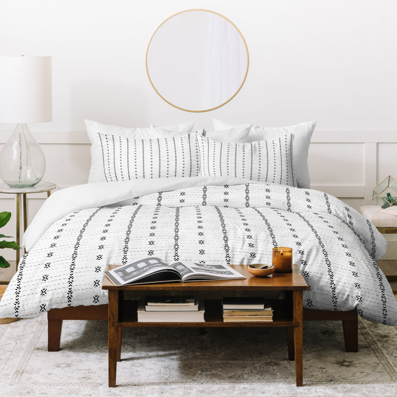 Housse de couette à rayures french linen tribal, Housse de couette pour grand lit