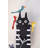  Hand Painted Wall Clock Black Cat with Birds 11"H – Multicolor Metal and Plastic Clock