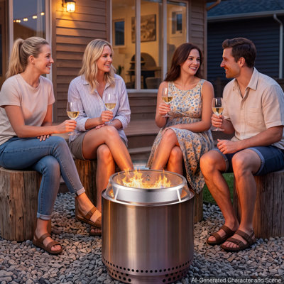 Pare-étincelles pour foyer extérieur, couvercle en maille de 48 cm (19 pouces), acier inoxydable SUS304, pour l'extérieur (terrasse, jardin, camping, fêtes), avec poignées et tisonnier, résistant aux hautes températures, bloque les étincelles, argent