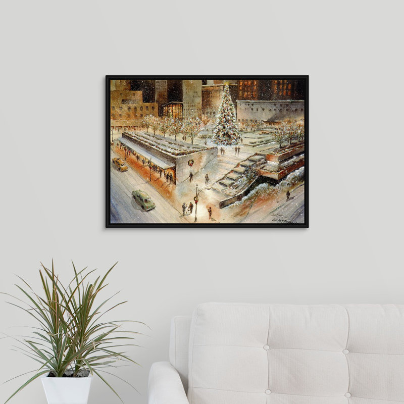 « mellon square square » par jess hager, peinture sur toile, H 18 po x l 24 po x P 1,75 po, Cadre noir