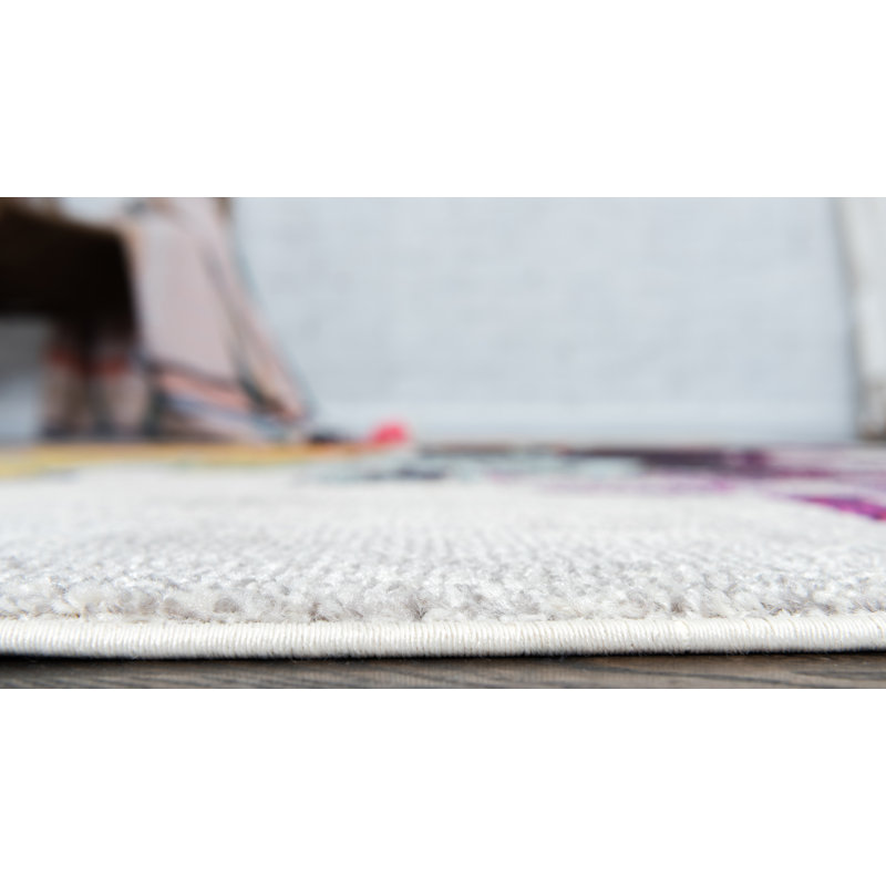 Tapis abstrait beige Auyeung, Tapis de couloir 2 pi 2 po x 6 pi 9 po