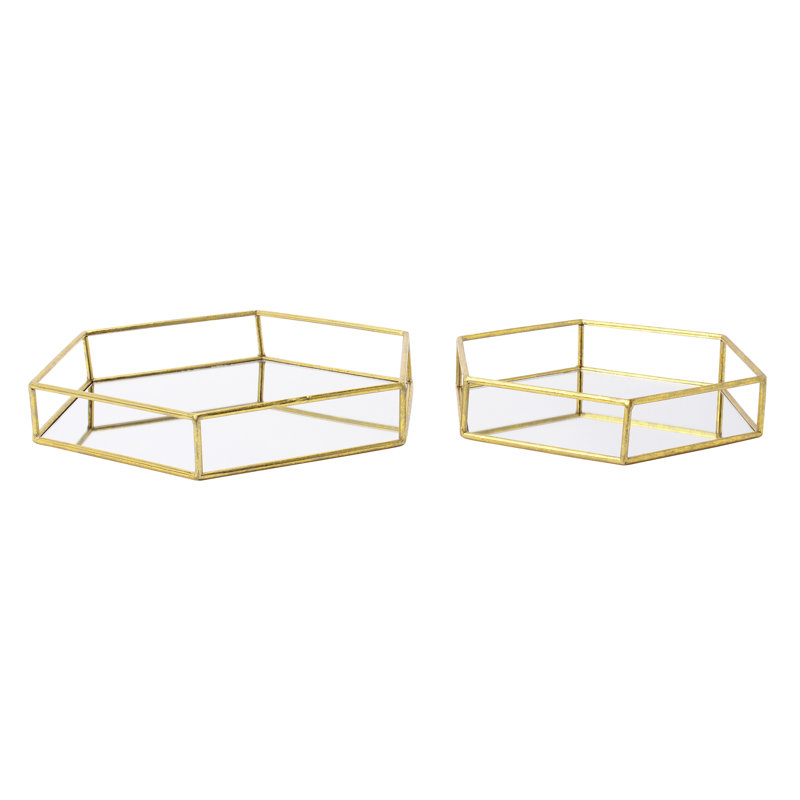 Tray - Set of 2, Gold