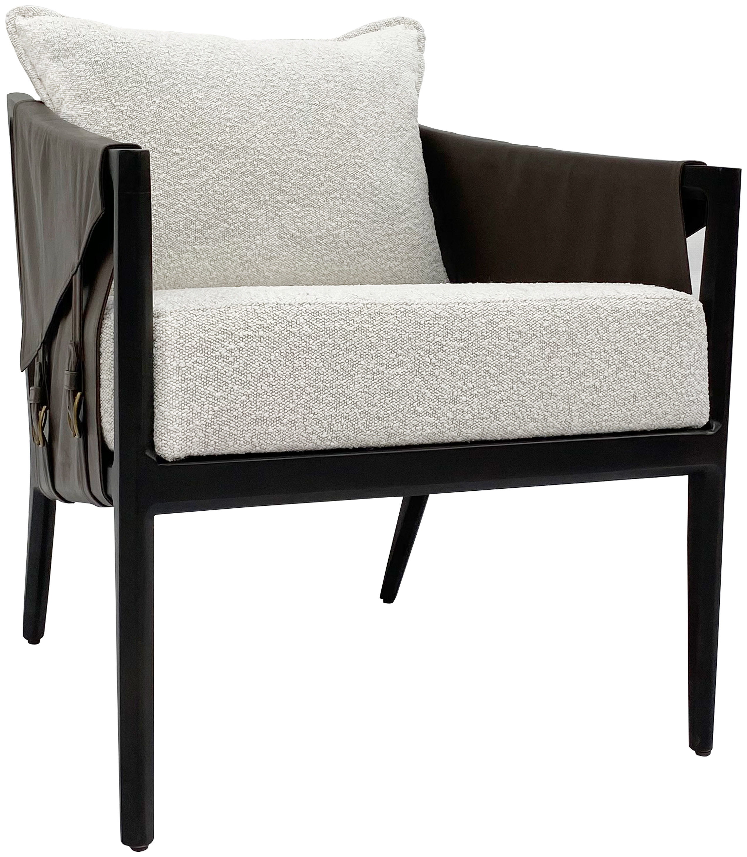 Scott Living Fluffy Accent Chair Dark Beige with Natural Solid Wood Frame main image 1