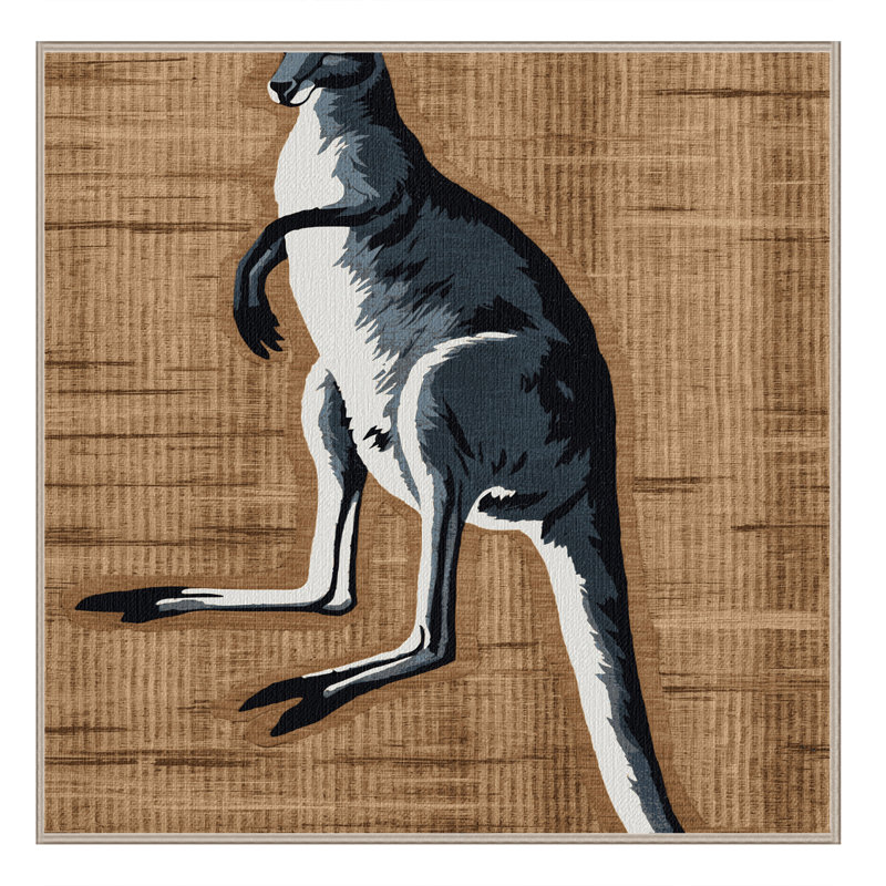  Tapis lavable gris kangourou, Rond 3 pi