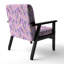 Fauteuil d'appoint rembourré en peau de serpent de couleur néon vif