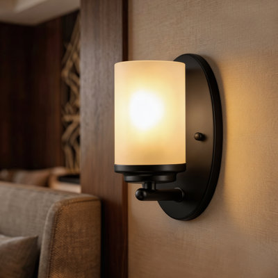 1-E26 Light Bulb 4.33inch Wall Sconces with Glass Shade