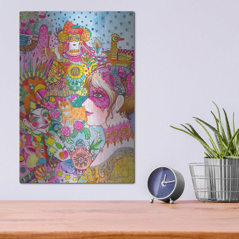 Red Barrel Studio® «Carnaval 3» par Oxana Zaika, art mural en métal, H 16 po x l 12 po