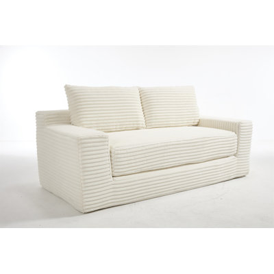 Innovative No-Assembly Loveseat Sofa Bed With Memory Foam And Steel Frame For Comfort And Convenience