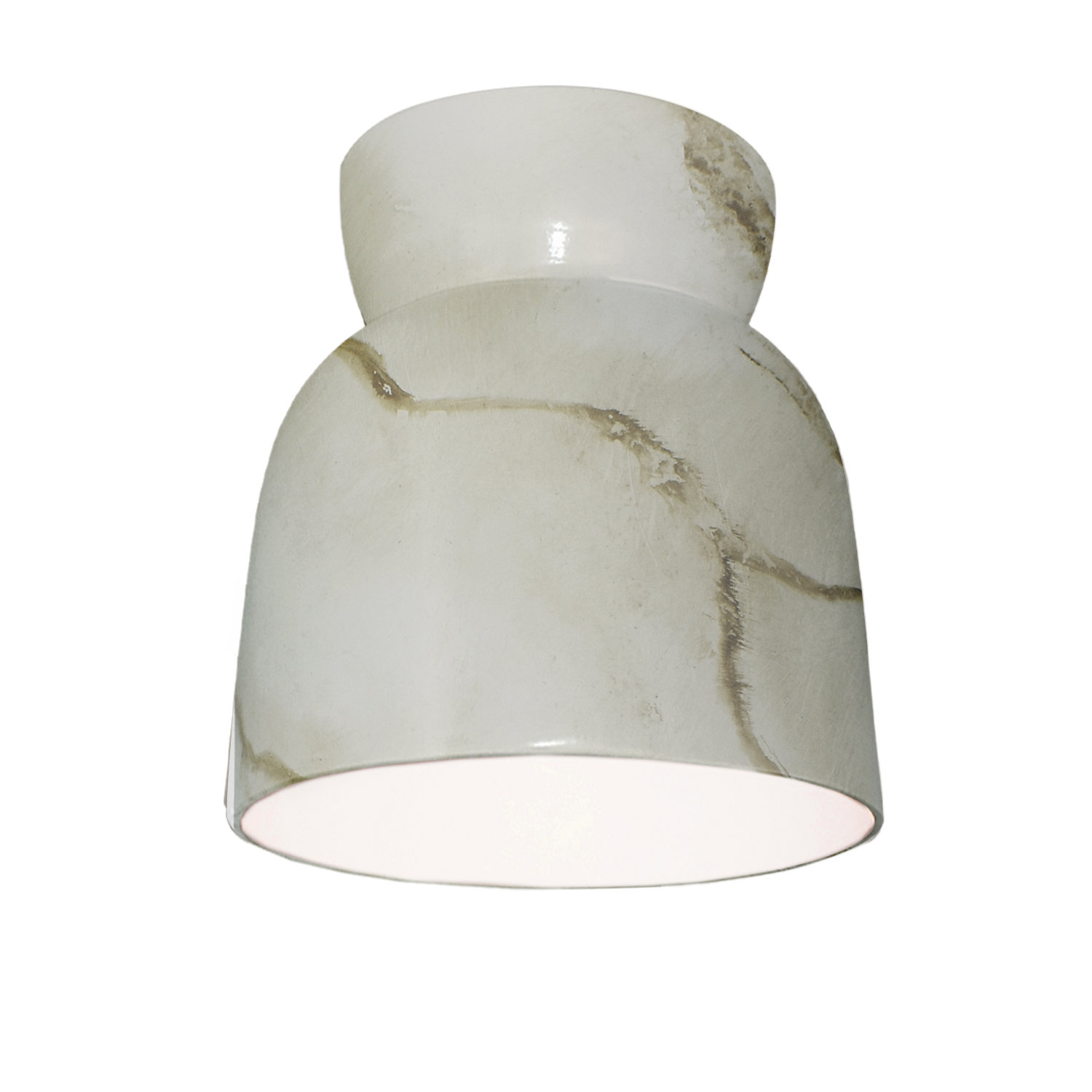 Logan 8" Single Light Flush Mount, Carrara Marble, Incandescent (Not Included)