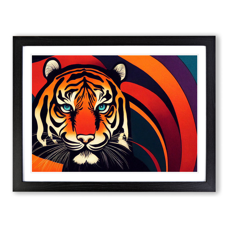 Abstract Tiger Vol.1 - Framed Print, 34cm H x 46cm W x 2cm D, Black