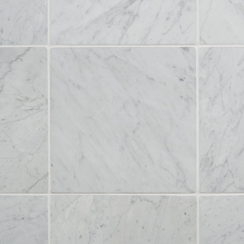 Avanti 12x12 Tumbled Marble Tile, Carrara White