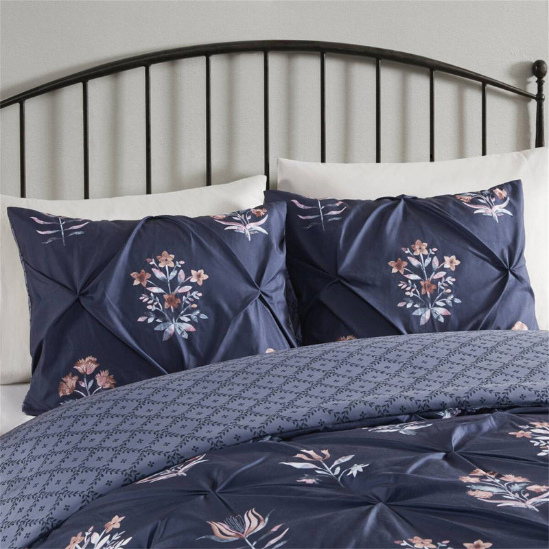 3 Piece Pintuck Duvet Cover Set, King Duvet Cover + 2 Shams