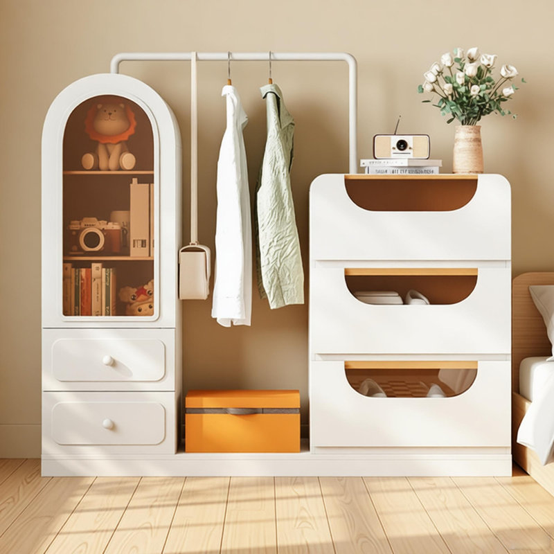 Garde-robe moderne et minimaliste sur pied, H 53,54 po x l 55,12 po x P 15,75 po