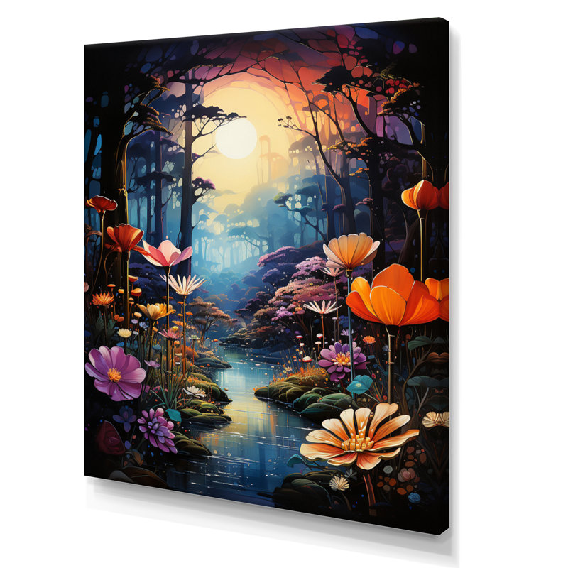 Chromatics Rainbow Forest - impression, H 20 po x l 12 po x P 1 po, Toile tendue